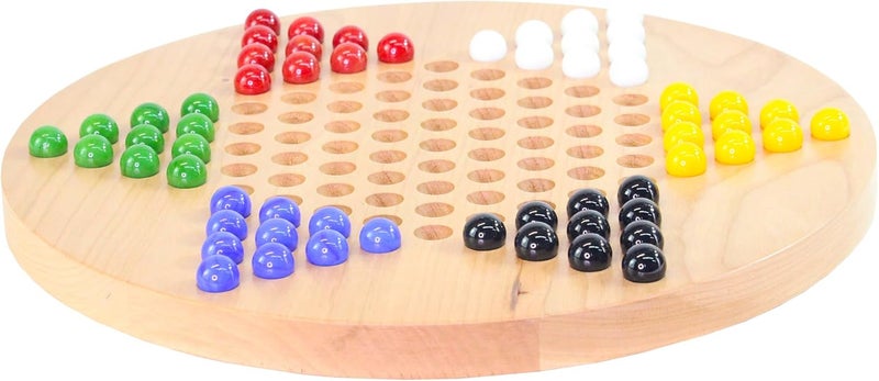 Maple Landmark Chinese Checkers Game with Glass Marbles - Made in USA - Image 2